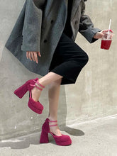 LBSFY  -  Women Sandals Platform Shoes Thick High Heels Black White Rose Cross Strap 2024 New Arrivals Party Dress Shoes Woman Size 39